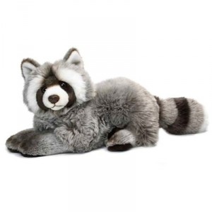 WWF - 15197003 - Plush - Raccoon Lying - 33 cm - Grey